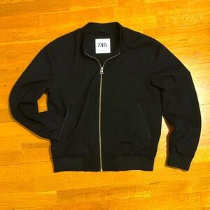 zara pique bomber jacket
